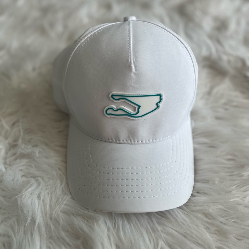 F1 Miami White Cap with Teal Logo